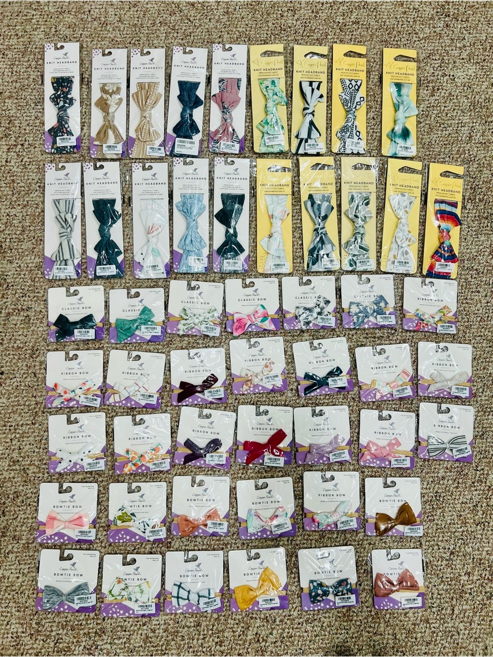 *NEW* LOT Copper Pearl Mixed Color Kids Bow and Headbands - Assorted Styles